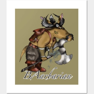 dnd barbarian aardvark Posters and Art